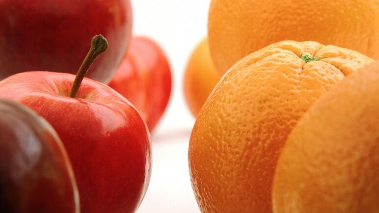 mere și portocale pentru dieta japoneză